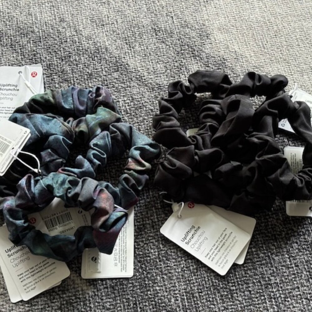 NWT LULULEMON 8 Uplifting Scrunchies - 4 Multicolor and 4 Black